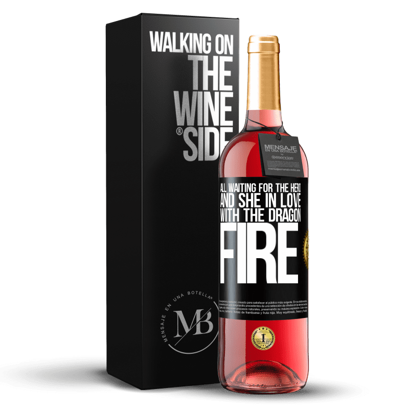 24,95 € Free Shipping | Rosé Wine ROSÉ Edition All waiting for the hero and she in love with the dragon fire Black Label. Customizable label Young wine Harvest 2021 Tempranillo