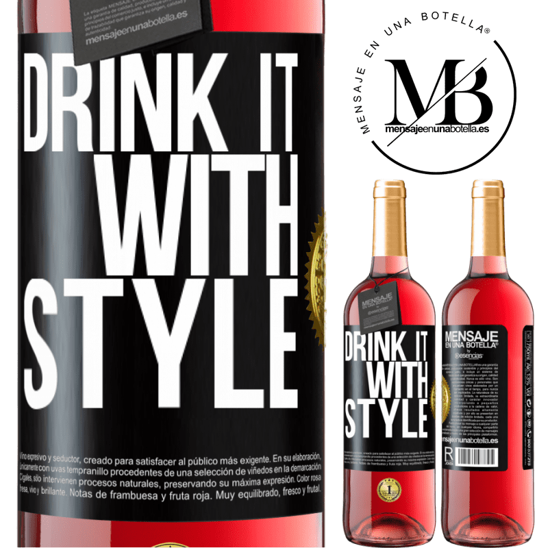 29,95 € Free Shipping | Rosé Wine ROSÉ Edition Drink it with style Black Label. Customizable label Young wine Harvest 2022 Tempranillo