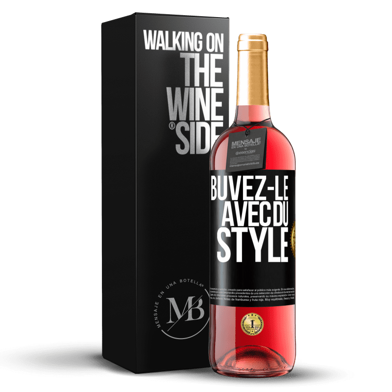 29,95 € Envoi gratuit | Vin rosé Édition ROSÉ Buvez-le avec du style Étiquette Noire. Étiquette personnalisable Vin jeune Récolte 2023 Tempranillo