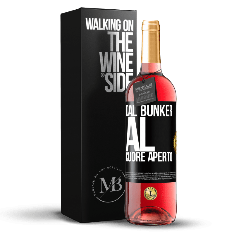 29,95 € Spedizione Gratuita | Vino rosato Edizione ROSÉ Dal bunker al cuore aperto Etichetta Nera. Etichetta personalizzabile Vino giovane Raccogliere 2024 Tempranillo