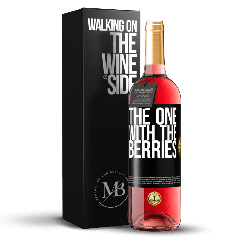 29,95 € Envío gratis | Vino Rosado Edición ROSÉ The one with the berries Etiqueta Negra. Etiqueta personalizable Vino joven Cosecha 2024 Tempranillo