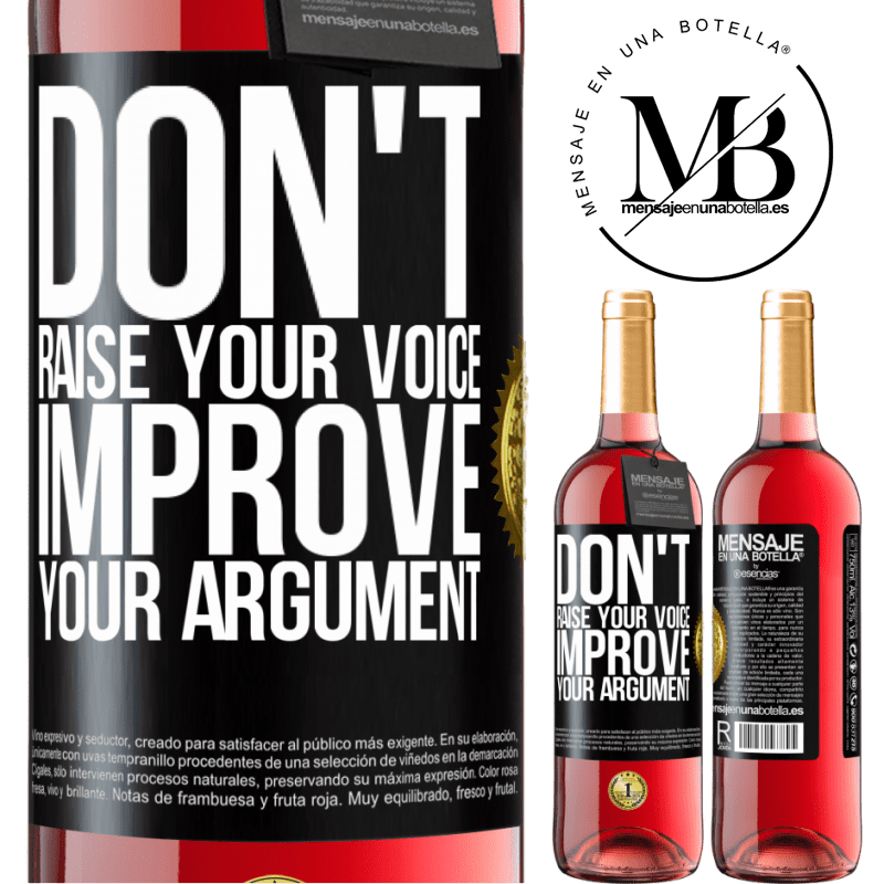 29,95 € Free Shipping | Rosé Wine ROSÉ Edition Don't raise your voice, improve your argument Black Label. Customizable label Young wine Harvest 2022 Tempranillo