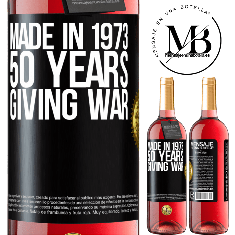 24,95 € Free Shipping | Rosé Wine ROSÉ Edition Made in 1970. 50 years giving war Black Label. Customizable label Young wine Harvest 2021 Tempranillo