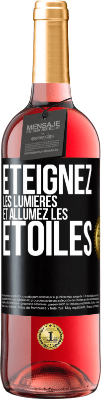 29,95 € Envoi gratuit | Vin rosé Édition ROSÉ Éteignez les lumières et allumez les étoiles Étiquette Noire. Étiquette personnalisable Vin jeune Récolte 2025 Tempranillo