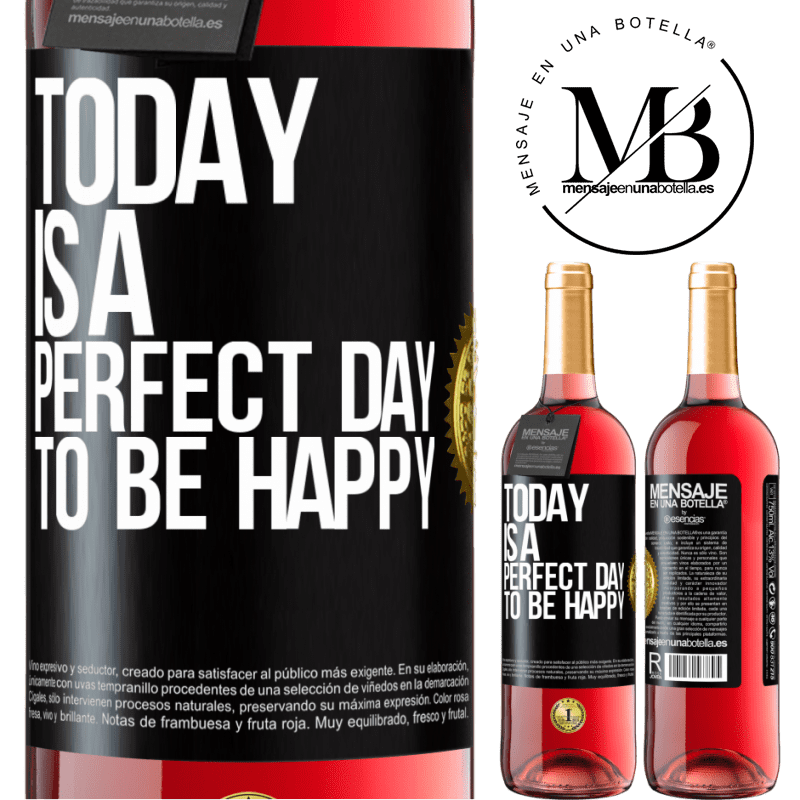 29,95 € Free Shipping | Rosé Wine ROSÉ Edition Today is a perfect day to be happy Black Label. Customizable label Young wine Harvest 2022 Tempranillo