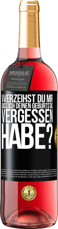 29,95 € | Roséwein ROSÉ Ausgabe Vverzeihst du mir, dass ich deinen Geburtstag vergessen habe? Schwarzes Etikett. Anpassbares Etikett Junger Wein Ernte 2024 Tempranillo