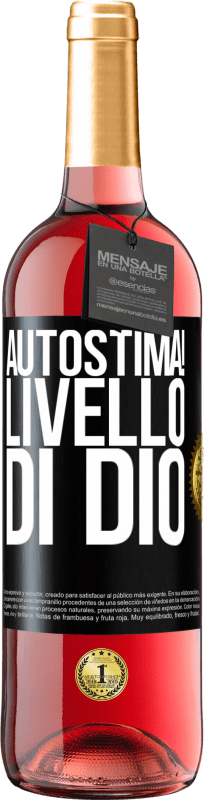 29,95 € Spedizione Gratuita | Vino rosato Edizione ROSÉ Autostima! Livello di Dio Etichetta Nera. Etichetta personalizzabile Vino giovane Raccogliere 2025 Tempranillo