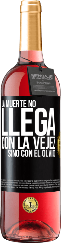 29,95 € Envío gratis | Vino Rosado Edición ROSÉ La muerte no llega con la vejez, sino con el olvido Etiqueta Negra. Etiqueta personalizable Vino joven Cosecha 2024 Tempranillo