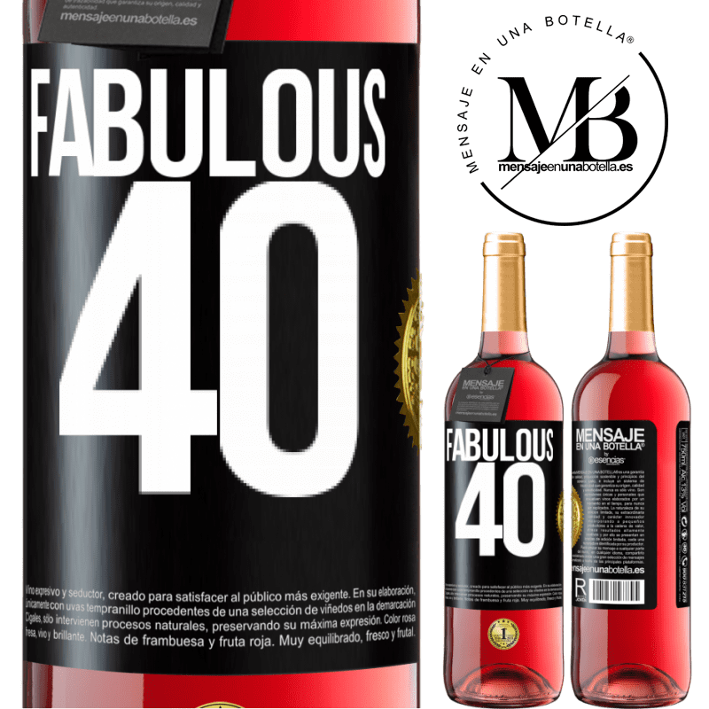 29,95 € Free Shipping | Rosé Wine ROSÉ Edition Fabulous 40 Black Label. Customizable label Young wine Harvest 2021 Tempranillo