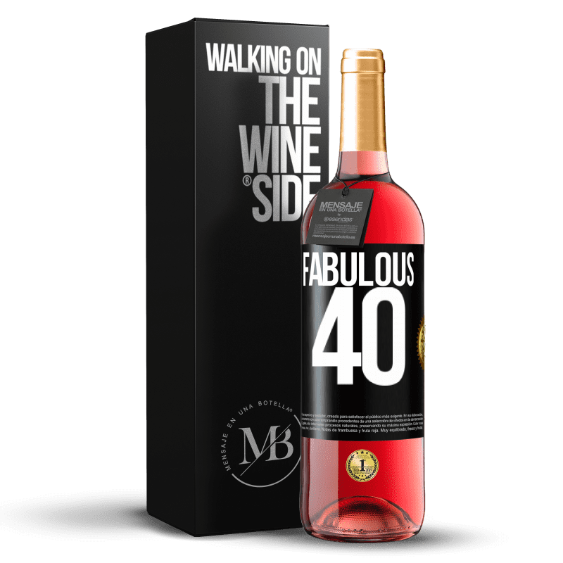 29,95 € Free Shipping | Rosé Wine ROSÉ Edition Fabulous 40 Black Label. Customizable label Young wine Harvest 2023 Tempranillo