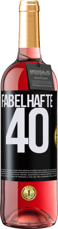 29,95 € | Roséwein ROSÉ Ausgabe Fabelhafte 40 Schwarzes Etikett. Anpassbares Etikett Junger Wein Ernte 2023 Tempranillo