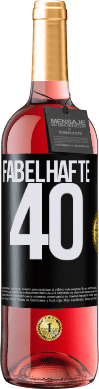 29,95 € | Roséwein ROSÉ Ausgabe Fabelhafte 40 Schwarzes Etikett. Anpassbares Etikett Junger Wein Ernte 2024 Tempranillo