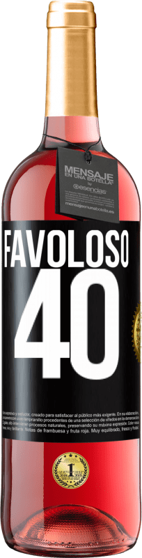 29,95 € | Vino rosato Edizione ROSÉ Favoloso 40 Etichetta Nera. Etichetta personalizzabile Vino giovane Raccogliere 2024 Tempranillo