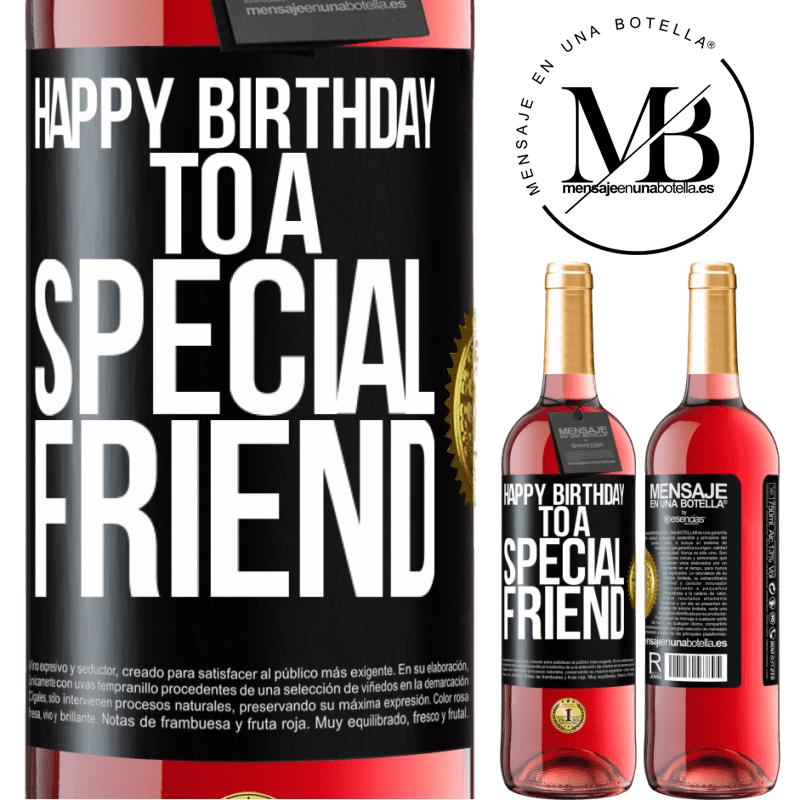 29,95 € Free Shipping | Rosé Wine ROSÉ Edition Happy birthday to a special friend Black Label. Customizable label Young wine Harvest 2021 Tempranillo