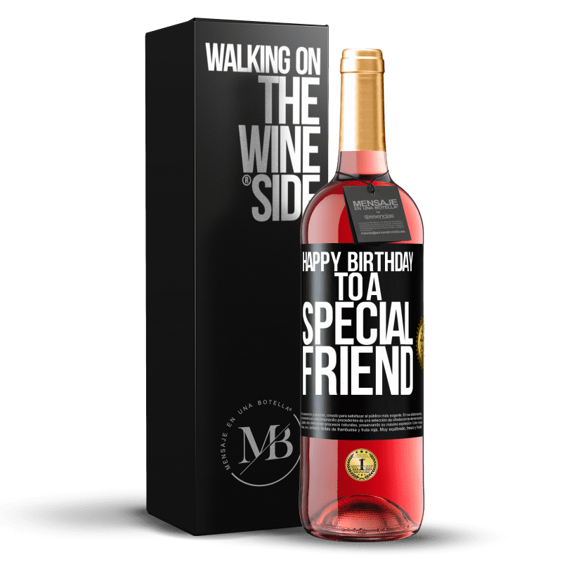 29,95 € Free Shipping | Rosé Wine ROSÉ Edition Happy birthday to a special friend Black Label. Customizable label Young wine Harvest 2023 Tempranillo