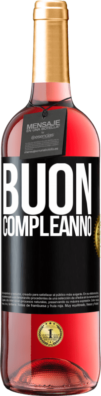 29,95 € | Vino rosato Edizione ROSÉ Buon compleanno Etichetta Nera. Etichetta personalizzabile Vino giovane Raccogliere 2023 Tempranillo