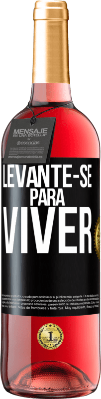 Envio grátis | Vinho rosé Edição ROSÉ Levante-se para viver Etiqueta Preta. Etiqueta personalizável Vinho jovem Colheita 2023 Tempranillo