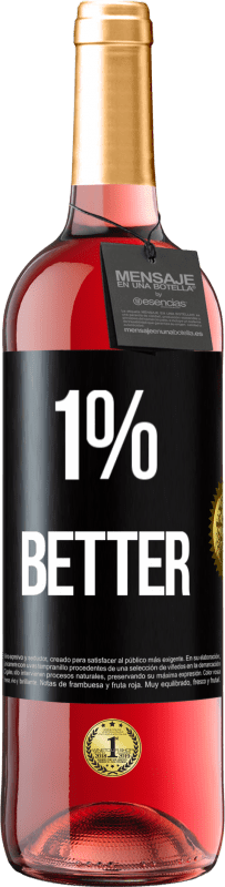 Kostenloser Versand | Roséwein ROSÉ Ausgabe 1% Better Schwarzes Etikett. Anpassbares Etikett Junger Wein Ernte 2023 Tempranillo