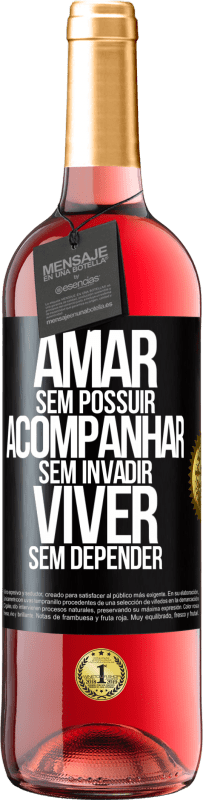 29,95 € Envio grátis | Vinho rosé Edição ROSÉ Amar sem possuir, acompanhar sem invadir, viver sem depender Etiqueta Preta. Etiqueta personalizável Vinho jovem Colheita 2025 Tempranillo