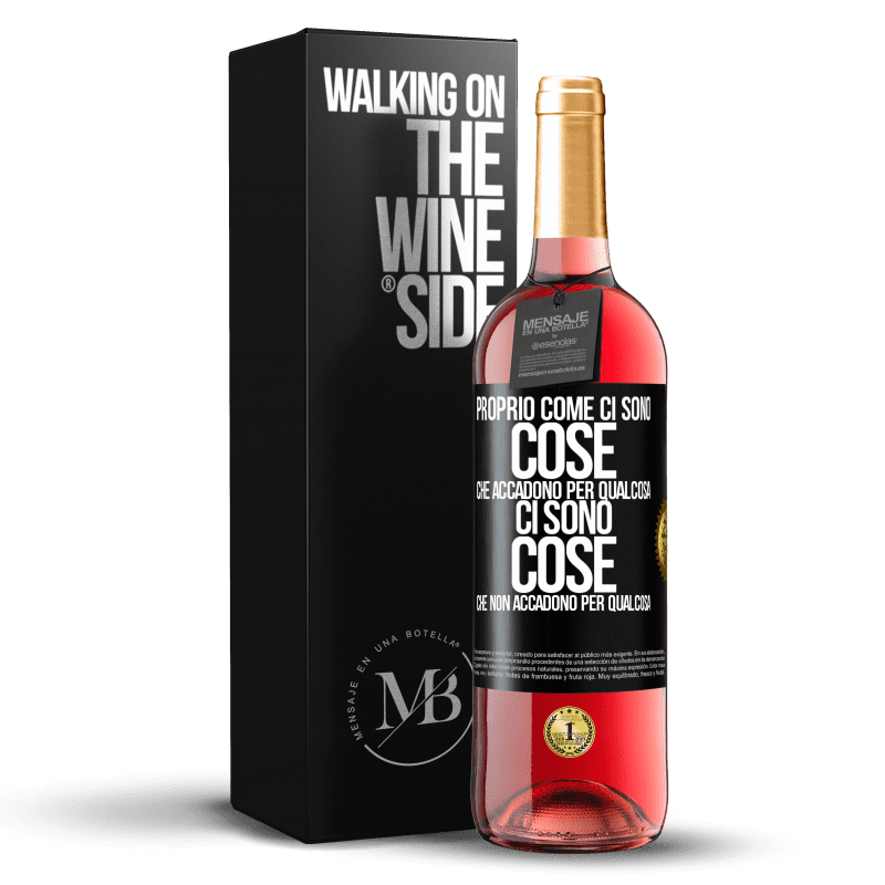 29,95 € Spedizione Gratuita | Vino rosato Edizione ROSÉ Proprio come ci sono cose che accadono per qualcosa, ci sono cose che non accadono per qualcosa Etichetta Nera. Etichetta personalizzabile Vino giovane Raccogliere 2023 Tempranillo