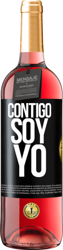 29,95 € Envío gratis | Vino Rosado Edición ROSÉ Contigo soy yo Etiqueta Negra. Etiqueta personalizable Vino joven Cosecha 2025 Tempranillo