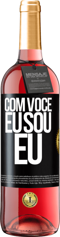 29,95 € | Vinho rosé Edição ROSÉ Com você eu sou eu Etiqueta Preta. Etiqueta personalizável Vinho jovem Colheita 2024 Tempranillo