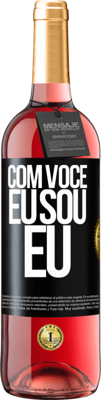 29,95 € Envio grátis | Vinho rosé Edição ROSÉ Com você eu sou eu Etiqueta Preta. Etiqueta personalizável Vinho jovem Colheita 2025 Tempranillo