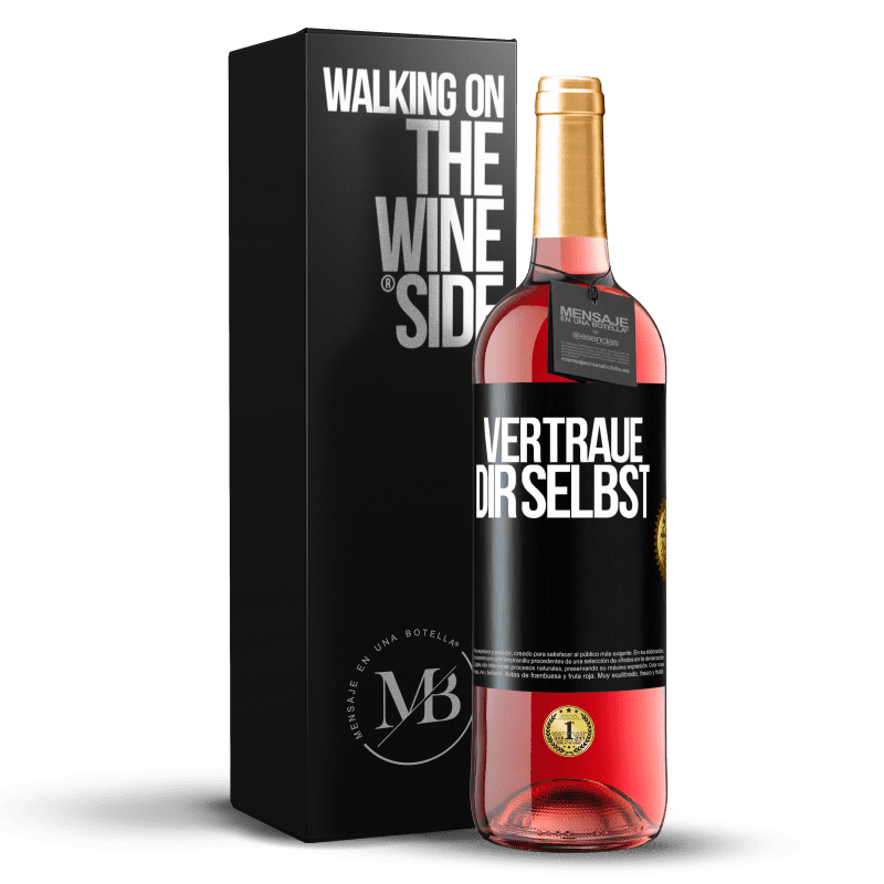 29,95 € Kostenloser Versand | Roséwein ROSÉ Ausgabe Vertraue dir selbst Schwarzes Etikett. Anpassbares Etikett Junger Wein Ernte 2023 Tempranillo