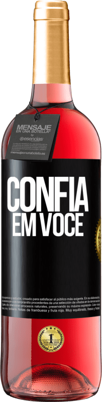 29,95 € | Vinho rosé Edição ROSÉ Confia em você Etiqueta Preta. Etiqueta personalizável Vinho jovem Colheita 2023 Tempranillo