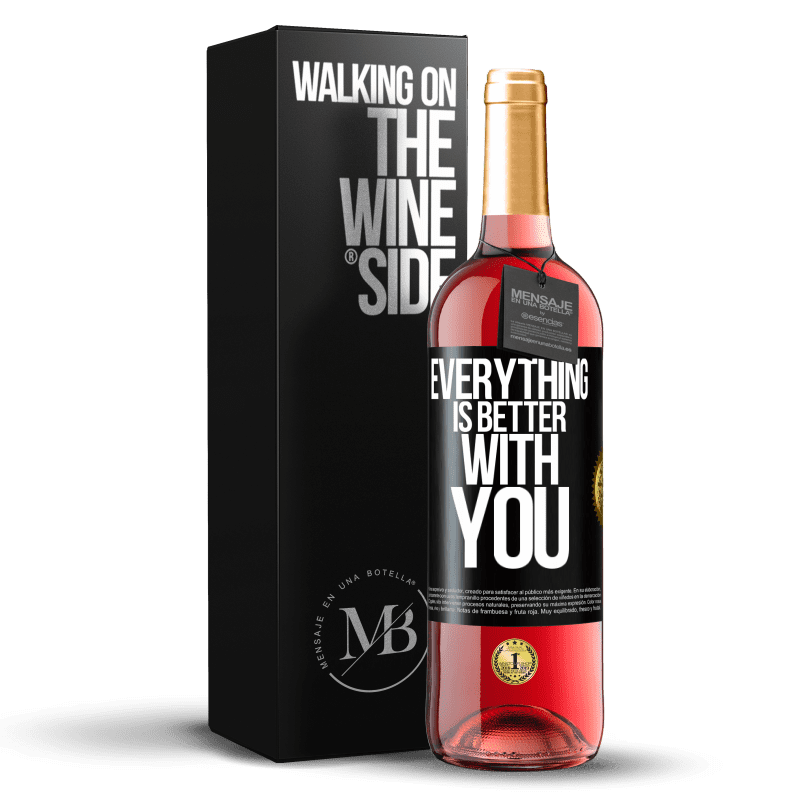 29,95 € Free Shipping | Rosé Wine ROSÉ Edition Everything is better with you Black Label. Customizable label Young wine Harvest 2023 Tempranillo