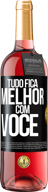 29,95 € | Vinho rosé Edição ROSÉ Tudo fica melhor com você Etiqueta Preta. Etiqueta personalizável Vinho jovem Colheita 2024 Tempranillo