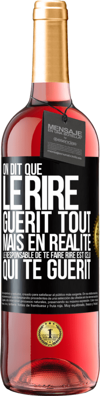 29,95 € Envoi gratuit | Vin rosé Édition ROSÉ On dit que le rire guérit tout, mais en réalité, le responsable de te faire rire est celui qui te guérit Étiquette Noire. Étiquette personnalisable Vin jeune Récolte 2025 Tempranillo