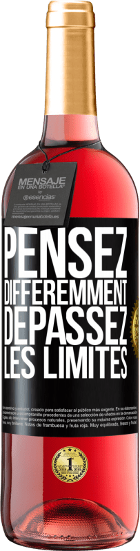 29,95 € | Vin rosé Édition ROSÉ Pensez différemment. Dépassez les limites Étiquette Noire. Étiquette personnalisable Vin jeune Récolte 2024 Tempranillo