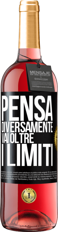 Spedizione Gratuita | Vino rosato Edizione ROSÉ Pensa diversamente. Vai oltre i limiti Etichetta Nera. Etichetta personalizzabile Vino giovane Raccogliere 2023 Tempranillo