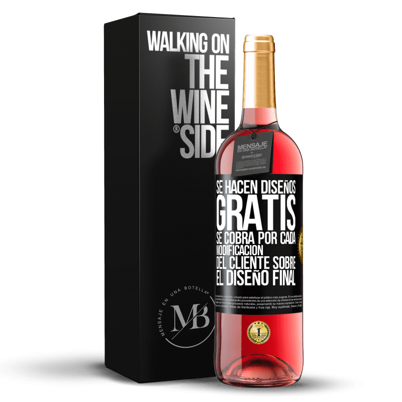 29,95 € Envío gratis | Vino Rosado Edición ROSÉ Se hacen diseños gratis. Se cobra por cada modificación del cliente sobre el diseño final Etiqueta Negra. Etiqueta personalizable Vino joven Cosecha 2025 Tempranillo