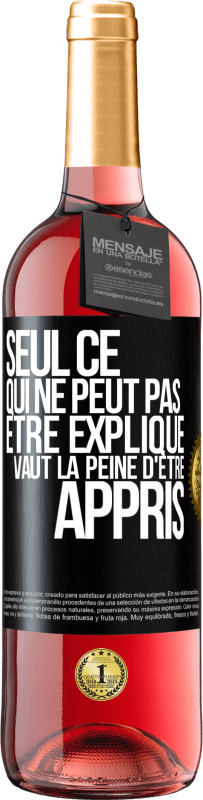 29,95 € Envoi gratuit | Vin rosé Édition ROSÉ Seul ce qui ne peut pas être expliqué vaut la peine d'être appris Étiquette Noire. Étiquette personnalisable Vin jeune Récolte 2025 Tempranillo