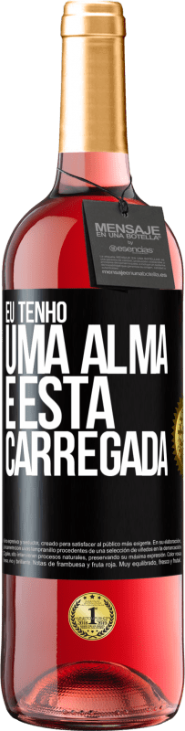 29,95 € | Vinho rosé Edição ROSÉ Eu tenho uma alma e esta carregada Etiqueta Preta. Etiqueta personalizável Vinho jovem Colheita 2023 Tempranillo