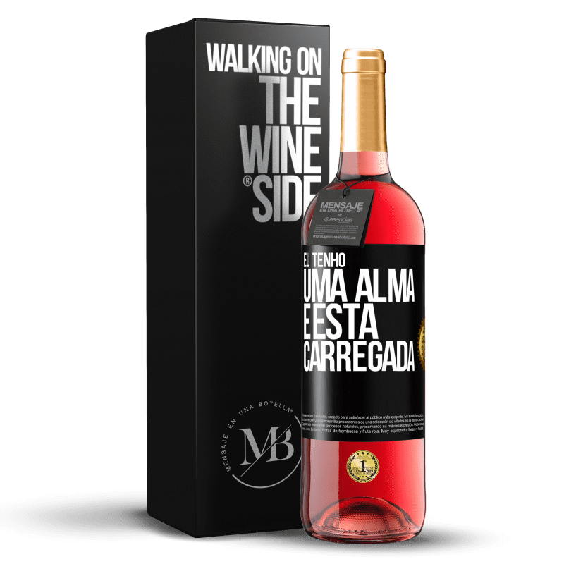 29,95 € Envio grátis | Vinho rosé Edição ROSÉ Eu tenho uma alma e esta carregada Etiqueta Preta. Etiqueta personalizável Vinho jovem Colheita 2025 Tempranillo