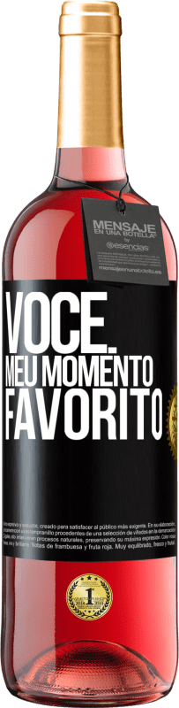 Envio grátis | Vinho rosé Edição ROSÉ Você. Meu momento favorito Etiqueta Preta. Etiqueta personalizável Vinho jovem Colheita 2023 Tempranillo