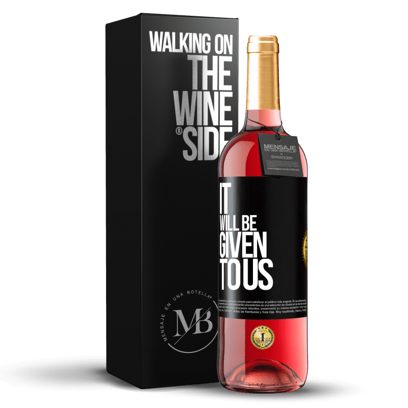 29,95 € Free Shipping | Rosé Wine ROSÉ Edition It will be given to us Black Label. Customizable label Young wine Harvest 2023 Tempranillo