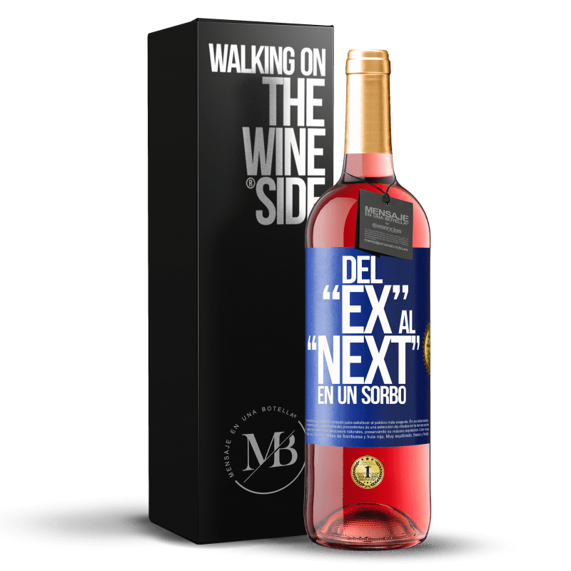 29,95 € Envío gratis | Vino Rosado Edición ROSÉ Del EX al NEXT en un sorbo Etiqueta Azul. Etiqueta personalizable Vino joven Cosecha 2024 Tempranillo