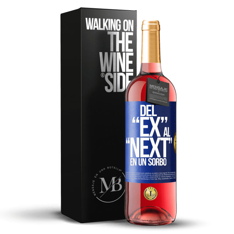 29,95 € Envío gratis | Vino Rosado Edición ROSÉ Del EX al NEXT en un sorbo Etiqueta Azul. Etiqueta personalizable Vino joven Cosecha 2025 Tempranillo