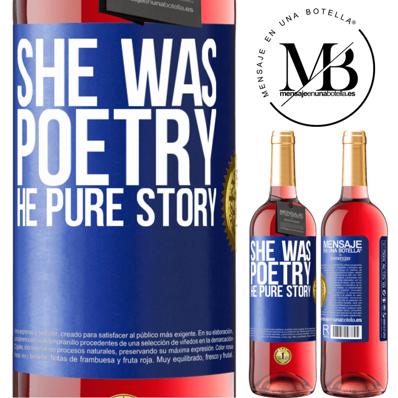 29,95 € Free Shipping | Rosé Wine ROSÉ Edition She was poetry, he pure story Blue Label. Customizable label Young wine Harvest 2022 Tempranillo