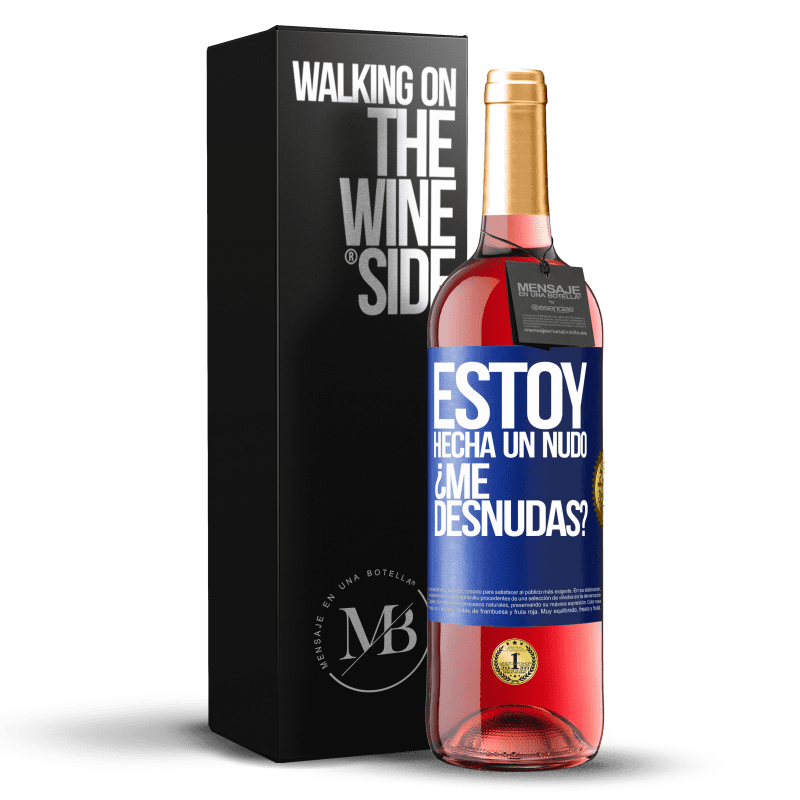 29,95 € Spedizione Gratuita | Vino rosato Edizione ROSÉ Estoy hecha un nudo. ¿Me desnudas? Etichetta Blu. Etichetta personalizzabile Vino giovane Raccogliere 2024 Tempranillo