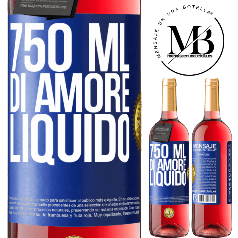 29,95 € Spedizione Gratuita | Vino rosato Edizione ROSÉ 750 ml di amore liquido Etichetta Blu. Etichetta personalizzabile Vino giovane Raccogliere 2025 Tempranillo