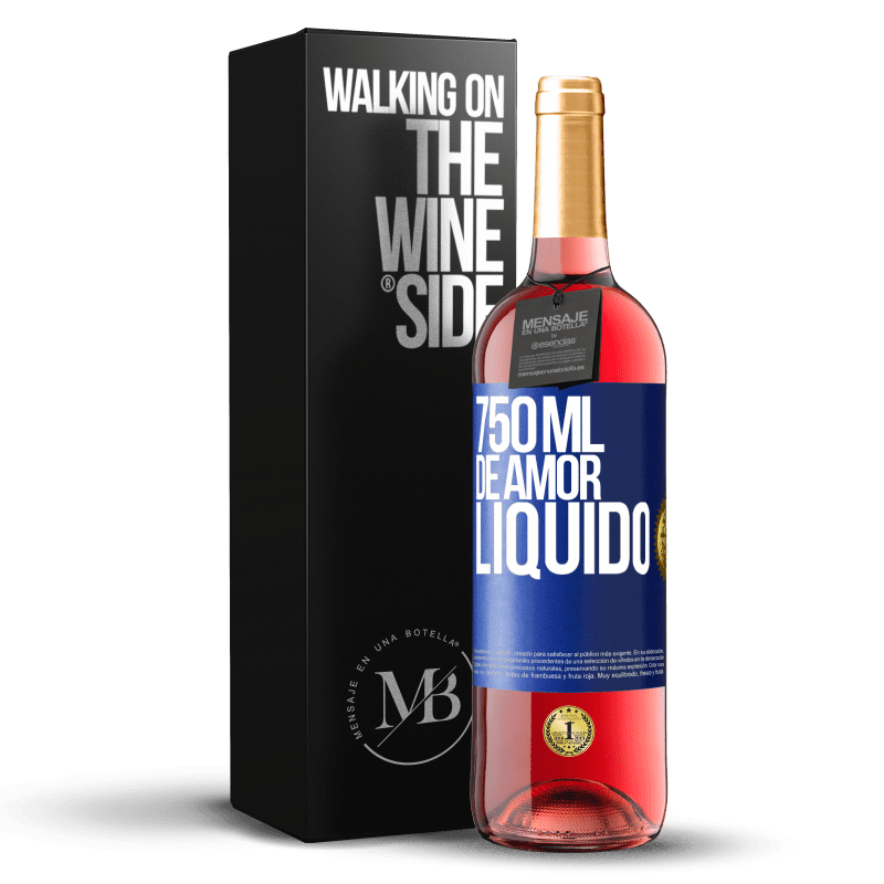 29,95 € Envio grátis | Vinho rosé Edição ROSÉ 750 ml de amor líquido Etiqueta Azul. Etiqueta personalizável Vinho jovem Colheita 2024 Tempranillo