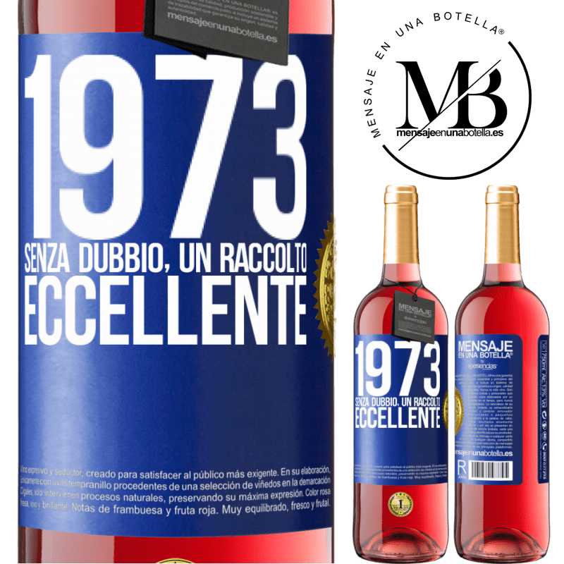 29,95 € Spedizione Gratuita | Vino rosato Edizione ROSÉ 1973. Senza dubbio, un raccolto eccellente Etichetta Blu. Etichetta personalizzabile Vino giovane Raccogliere 2023 Tempranillo