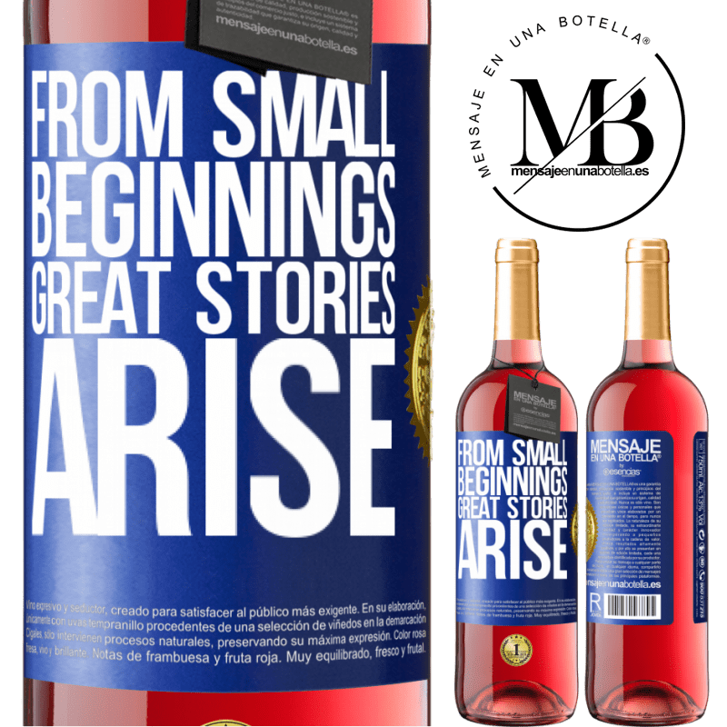 29,95 € Free Shipping | Rosé Wine ROSÉ Edition From small beginnings great stories arise Blue Label. Customizable label Young wine Harvest 2021 Tempranillo
