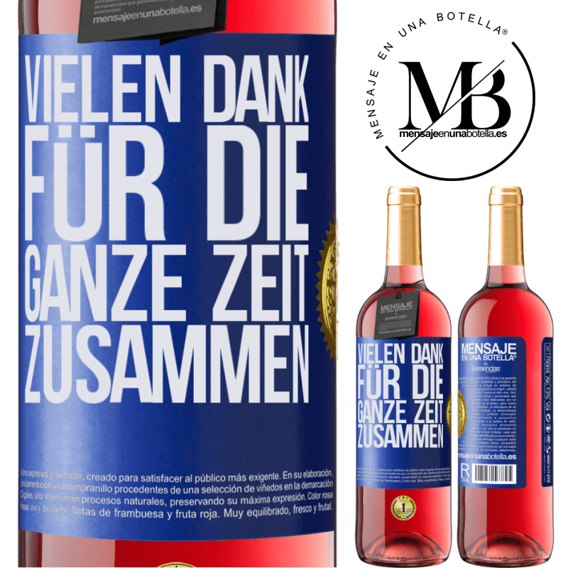 29,95 € Kostenloser Versand | Roséwein ROSÉ Ausgabe Vielen Dank für all die gemeinsame Zeit Blaue Markierung. Anpassbares Etikett Junger Wein Ernte 2023 Tempranillo