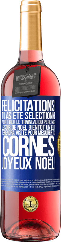 29,95 € Envoi gratuit | Vin rosé Édition ROSÉ Félicitations! Tu as été sélectionné pour tirer le traîneau du Père Noël le soir de Noël. Bientôt un elfe te rendra visite pour Étiquette Bleue. Étiquette personnalisable Vin jeune Récolte 2025 Tempranillo